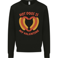 Hot Dog Anti Valentines Day Single Funny Kids Sweatshirt Jumper Black