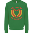 Hot Dog Anti Valentines Day Single Funny Kids Sweatshirt Jumper Irish Green