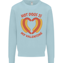 Hot Dog Anti Valentines Day Single Funny Kids Sweatshirt Jumper Light Blue