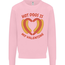 Hot Dog Anti Valentines Day Single Funny Kids Sweatshirt Jumper Light Pink
