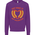 Hot Dog Anti Valentines Day Single Funny Kids Sweatshirt Jumper Purple