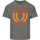 Hot Dog Anti Valentines Day Single Funny Kids T-Shirt Childrens Charcoal