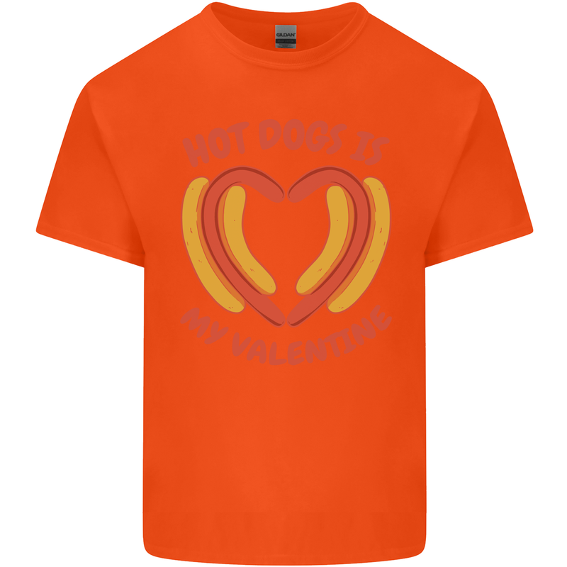 Hot Dog Anti Valentines Day Single Funny Kids T-Shirt Childrens Orange