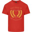 Hot Dog Anti Valentines Day Single Funny Kids T-Shirt Childrens Red
