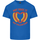 Hot Dog Anti Valentines Day Single Funny Kids T-Shirt Childrens Royal Blue