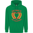 Hot Dog Anti Valentines Day Single Funny Mens 80% Cotton Hoodie Irish Green