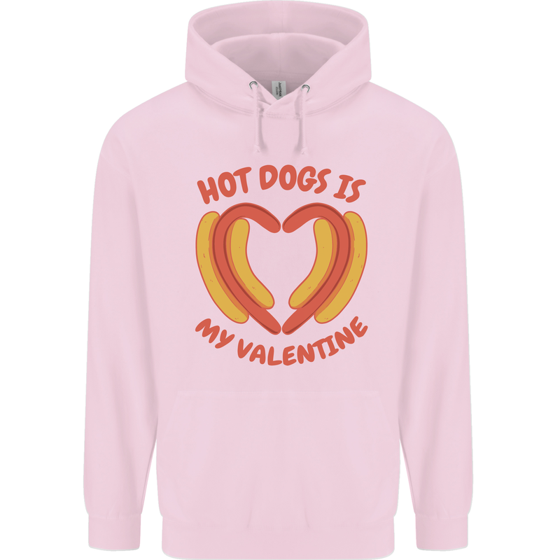 Hot Dog Anti Valentines Day Single Funny Mens 80% Cotton Hoodie Light Pink