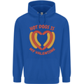 Hot Dog Anti Valentines Day Single Funny Mens 80% Cotton Hoodie Royal Blue