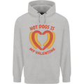 Hot Dog Anti Valentines Day Single Funny Mens 80% Cotton Hoodie Sports Grey