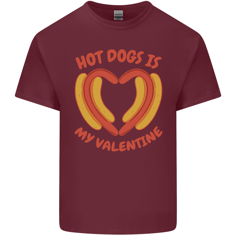 Hot Dog Anti Valentines Day Single Funny Mens Cotton T-Shirt Tee Top Maroon