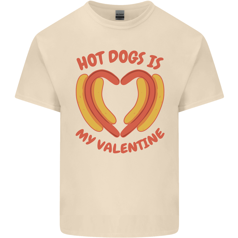 Hot Dog Anti Valentines Day Single Funny Mens Cotton T-Shirt Tee Top Natural