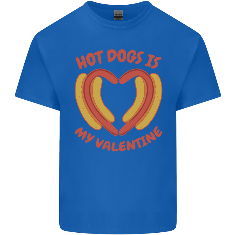 Hot Dog Anti Valentines Day Single Funny Mens Cotton T-Shirt Tee Top Royal Blue