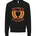 Hot Dog Anti Valentines Day Single Funny Mens Sweatshirt Jumper Black
