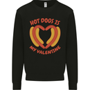 Hot Dog Anti Valentines Day Single Funny Mens Sweatshirt Jumper Black
