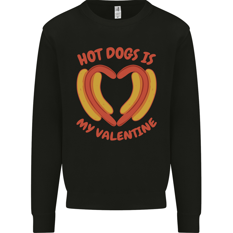 Hot Dog Anti Valentines Day Single Funny Mens Sweatshirt Jumper Black