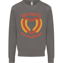 Hot Dog Anti Valentines Day Single Funny Mens Sweatshirt Jumper Charcoal