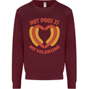 Hot Dog Anti Valentines Day Single Funny Mens Sweatshirt Jumper Maroon