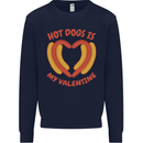 Hot Dog Anti Valentines Day Single Funny Mens Sweatshirt Jumper Navy Blue