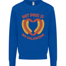 Hot Dog Anti Valentines Day Single Funny Mens Sweatshirt Jumper Royal Blue