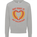 Hot Dog Anti Valentines Day Single Funny Mens Sweatshirt Jumper Sports Grey