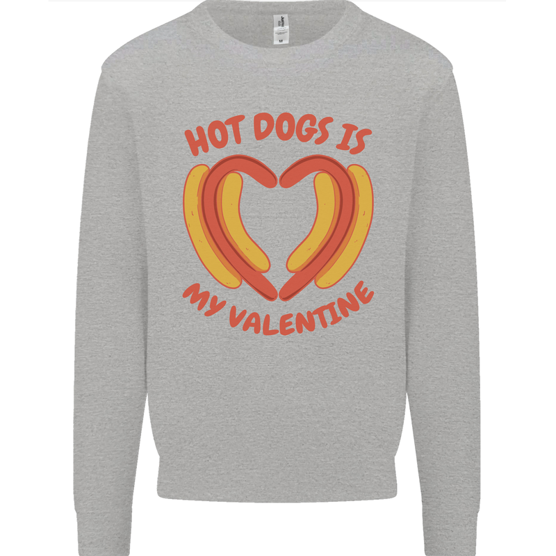 Hot Dog Anti Valentines Day Single Funny Mens Sweatshirt Jumper Sports Grey