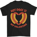 Hot Dog Anti Valentines Day Single Funny Mens T-Shirt 100% Cotton Black
