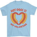 Hot Dog Anti Valentines Day Single Funny Mens T-Shirt 100% Cotton Light Blue