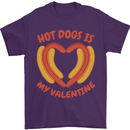 Hot Dog Anti Valentines Day Single Funny Mens T-Shirt 100% Cotton Purple
