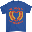 Hot Dog Anti Valentines Day Single Funny Mens T-Shirt 100% Cotton Royal Blue