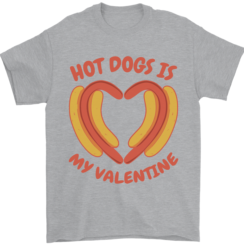 Hot Dog Anti Valentines Day Single Funny Mens T-Shirt 100% Cotton Sports Grey