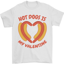 Hot Dog Anti Valentines Day Single Funny Mens T-Shirt 100% Cotton White