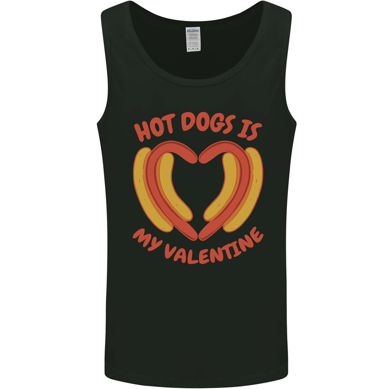 Hot Dog Anti Valentines Day Single Funny Mens Vest Tank Top Black