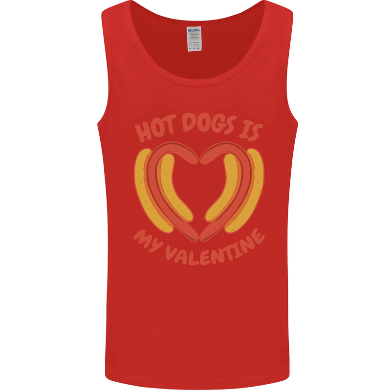 Hot Dog Anti Valentines Day Single Funny Mens Vest Tank Top Red