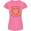 Hot Dog Anti Valentines Day Single Funny Womens Petite Cut T-Shirt Azalea
