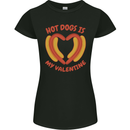 Hot Dog Anti Valentines Day Single Funny Womens Petite Cut T-Shirt Black