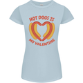 Hot Dog Anti Valentines Day Single Funny Womens Petite Cut T-Shirt Light Blue