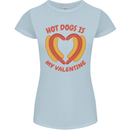 Hot Dog Anti Valentines Day Single Funny Womens Petite Cut T-Shirt Light Blue