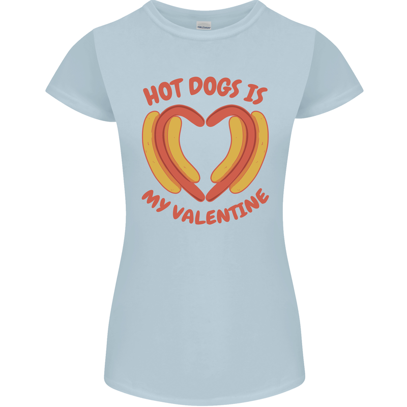 Hot Dog Anti Valentines Day Single Funny Womens Petite Cut T-Shirt Light Blue