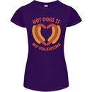 Hot Dog Anti Valentines Day Single Funny Womens Petite Cut T-Shirt Purple
