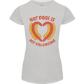 Hot Dog Anti Valentines Day Single Funny Womens Petite Cut T-Shirt Sports Grey