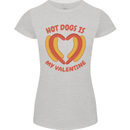 Hot Dog Anti Valentines Day Single Funny Womens Petite Cut T-Shirt Sports Grey