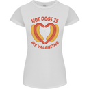 Hot Dog Anti Valentines Day Single Funny Womens Petite Cut T-Shirt White