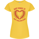 Hot Dog Anti Valentines Day Single Funny Womens Petite Cut T-Shirt Yellow