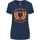 Hot Dog Anti Valentines Day Single Funny Womens Wider Cut T-Shirt Navy Blue