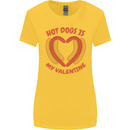 Hot Dog Anti Valentines Day Single Funny Womens Wider Cut T-Shirt Yellow