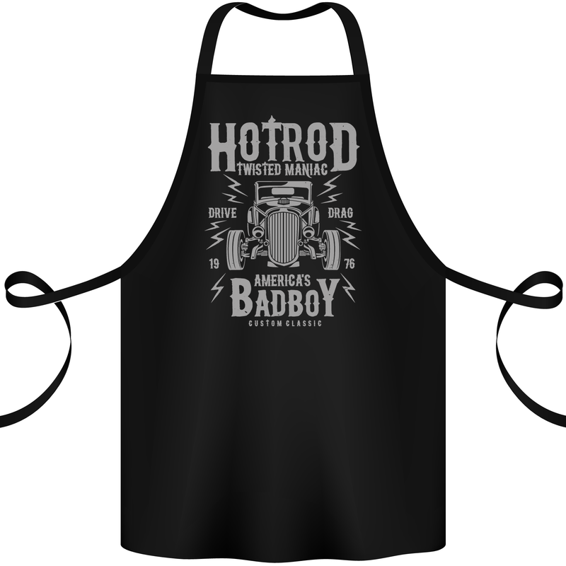 Hot Rod America's Bad Boy Dragster Hotrod Cotton Apron 100% Organic Black