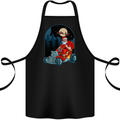 Hot Rod Santa Clause Hotrod Christmas Cotton Apron 100% Organic Black