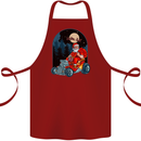 Hot Rod Santa Clause Hotrod Christmas Cotton Apron 100% Organic Maroon