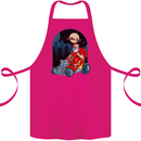 Hot Rod Santa Clause Hotrod Christmas Cotton Apron 100% Organic Pink