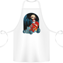 Hot Rod Santa Clause Hotrod Christmas Cotton Apron 100% Organic White